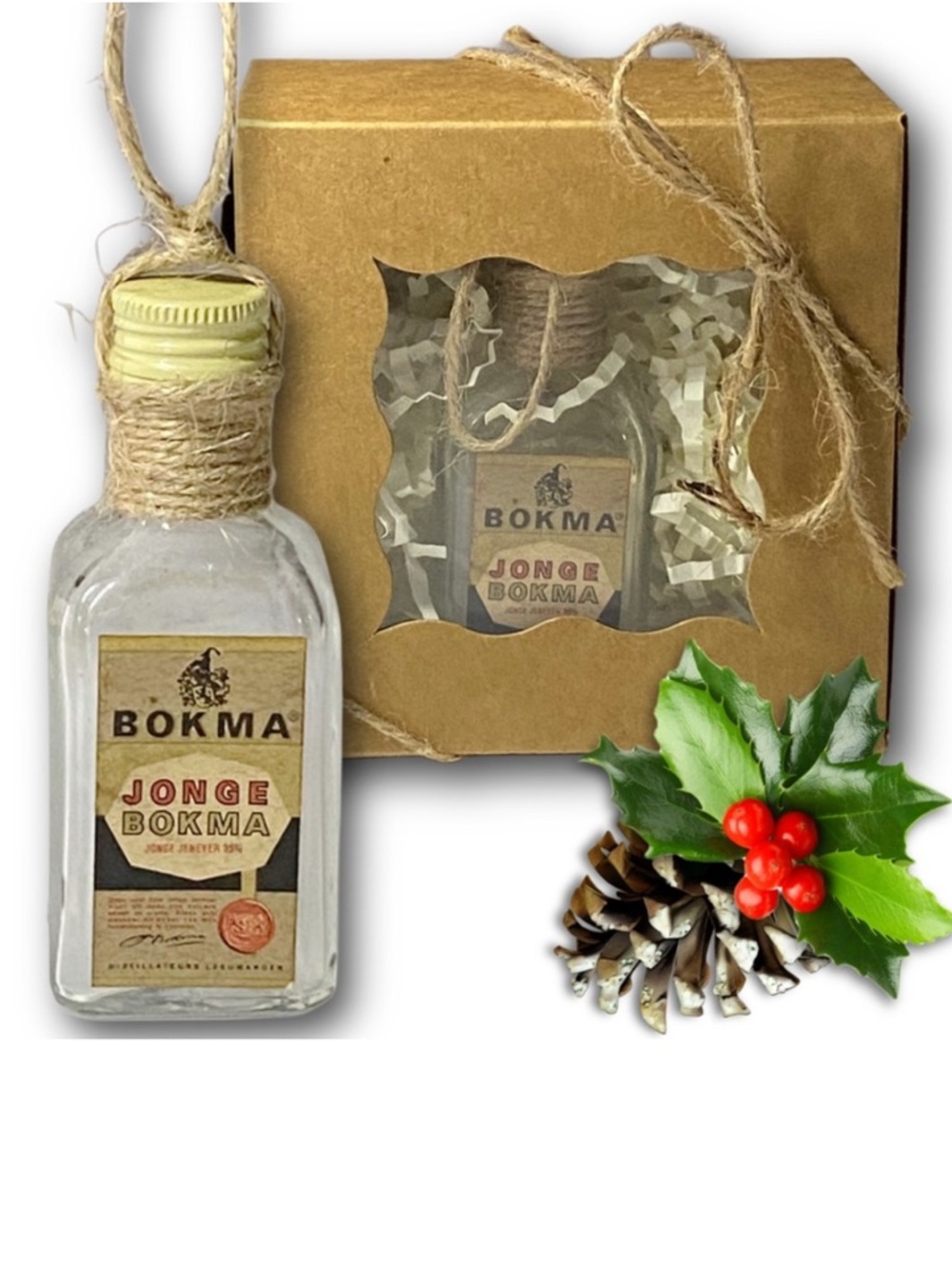 Bokma Jonge Jenever Artisan Vintage Miniature Glass Bottle Unique Ornament